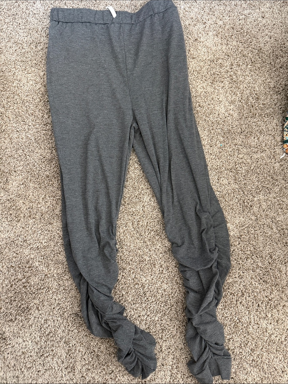 Amazon Gray Ruched Hem Jogger Leggings